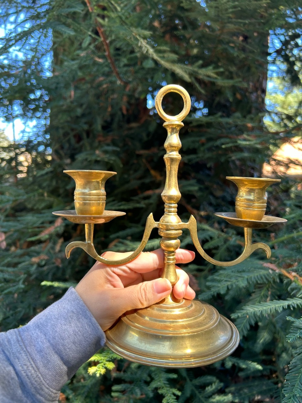 Vintage Brass Candle Holder Candelabra - Gold Decor